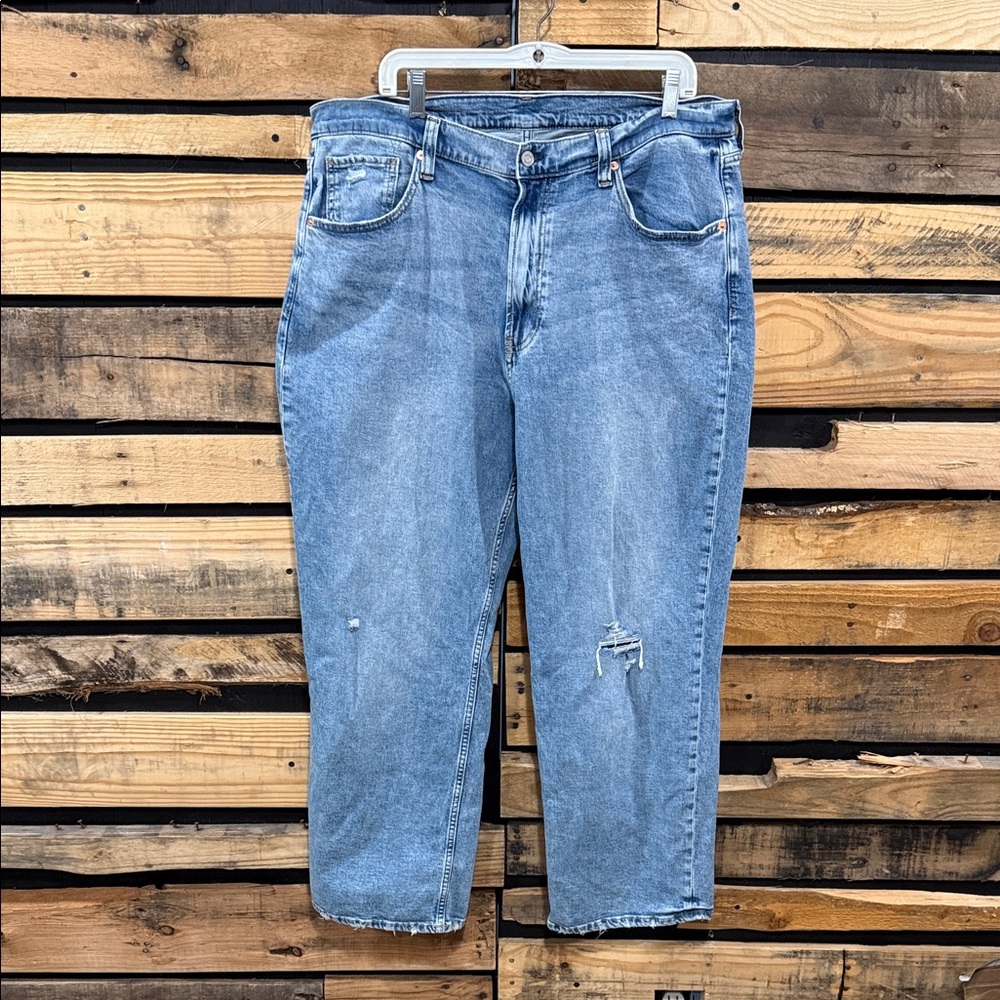 GAP Women’s 90’s Loose‎ High Rise Vintage Light Destroy Straight Jeans Size 18